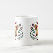 Mug Rooster de fleurs ou style d'art populaire poulet (Centre)