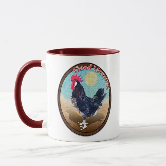 Mug Rooster de Minorque Bonjour Vintage Oval (Gauche)