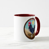 Mug Rooster de Minorque Bonjour Vintage Oval (Devant droit)
