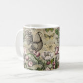 Mug Rooster Garden Flower Papillon Art (Devant gauche)