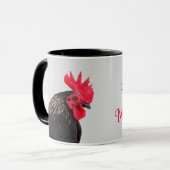 Mug Rooster Noir Bonjour ! (Devant gauche)
