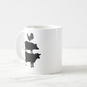 Mug Rooster Pig Cow Barnyard Farm (Devant gauche)