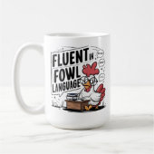 Mug Rooster porter des lunettes Fluent dans la langue  (Gauche)