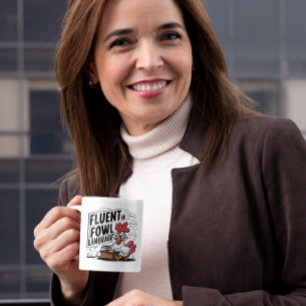 Mug Rooster porter des lunettes Fluent dans la langue