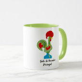 Mug Rooster portugais de la chance en vert (Devant droit)