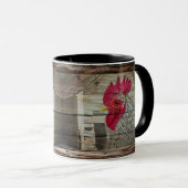 Mug Rooster Rustique poulet Coop Barne de la cuve (Devant droit)