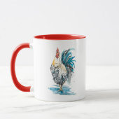 Mug Rooster Splash - Aquarelle Portrait (Gauche)