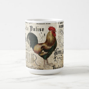 Mug Rooster vintage de Paris Collage