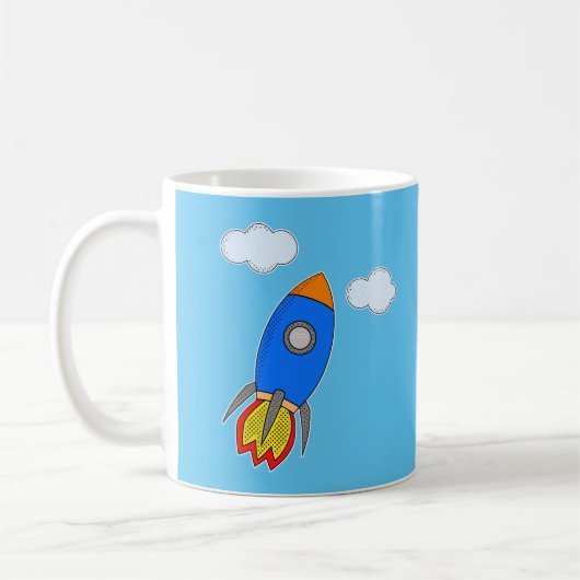Mug Roquette D'Espace De Cartographie Dans Le Ciel Ble (Gauche)