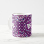 Mug Rosace rouge cardinale et flocon de neige (Devant gauche)