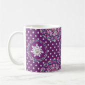 Mug Rosace rouge cardinale et flocon de neige (Gauche)