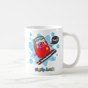 Mug Rosco fait du snowboard