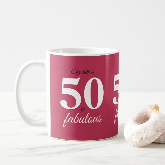 Mug Rose 50 Et Fabuleux (Avec donut)