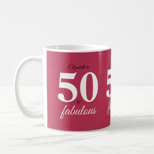 Mug Rose 50 Et Fabuleux (Gauche)