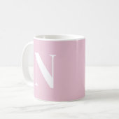 Mug Rose à la mode C52 & Monogramme Initial Personnali (Devant gauche)