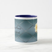 Mug Rose à thé hybride - Arrière - plan bleu, boue per (Centre)