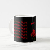 Mug Rose : Anniversaire Rouge (Devant gauche)
