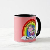 Mug Rose Anniversaire Sirène Mignon (Devant droit)