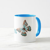 Mug Rose Aqua Blue Rouille Or Rêve Papillon (Devant droit)