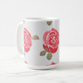 Mug Rose aquarelle (Devant gauche)