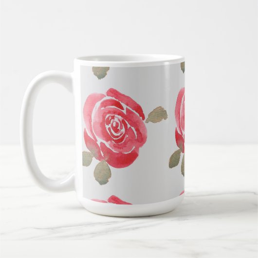 Mug Rose aquarelle (Gauche)