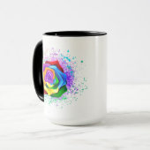 Mug Rose arc-en-ciel coloré (Devant gauche)