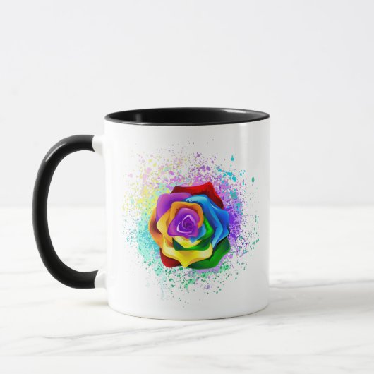 Mug Rose arc-en-ciel coloré (Gauche)