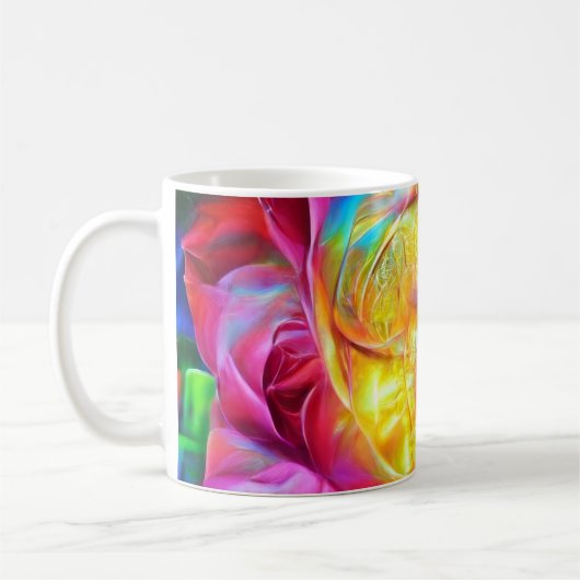 Mug Rose arc-en-ciel psychédélique (Gauche)