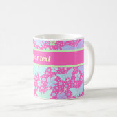 Mug rose,argent,papillon, métal, décoration, conceptio (Devant droit)