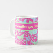 Mug rose,argent,papillon, métal, décoration, conceptio (Devant gauche)