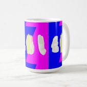 MUG ROSE ART ABSTRAIT ET BLEU ROYAL (Devant droit)