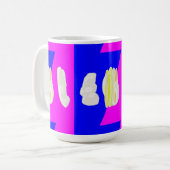 MUG ROSE ART ABSTRAIT ET BLEU ROYAL (Devant gauche)