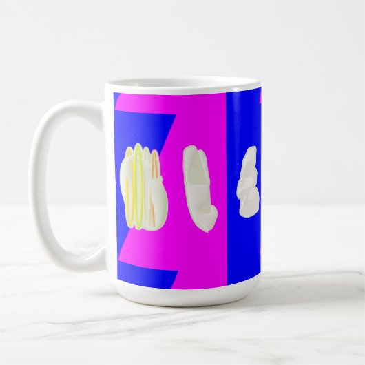 MUG ROSE ART ABSTRAIT ET BLEU ROYAL (Gauche)