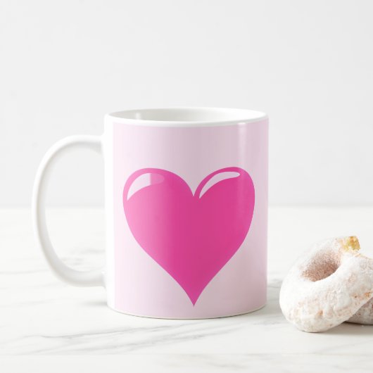 Mug rose avec coeur (Avec donut)