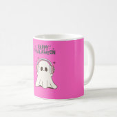 Mug rose avec un Fantôme adorable : Profitez de ch (Devant droit)