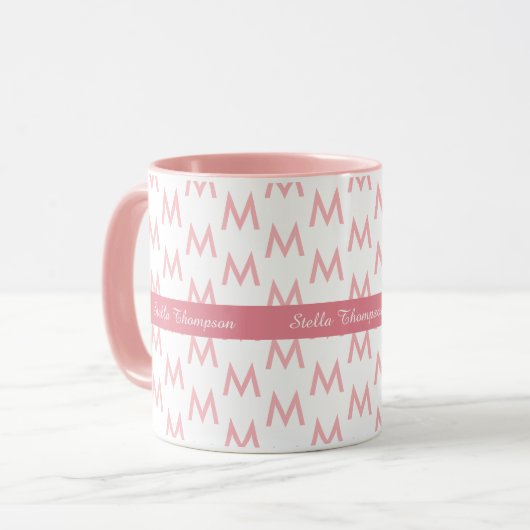 Mug rose belle & féminine (Devant gauche)
