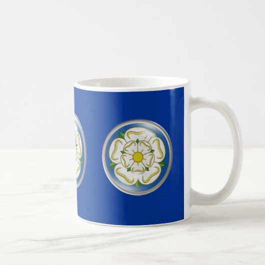 Mug Rose blanc de drapeau de Yorkshire (Droite)