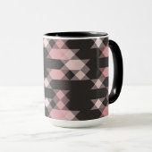 Mug rose blanc et gris géométrique (Devant droit)