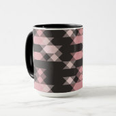 Mug rose blanc et gris géométrique (Devant gauche)
