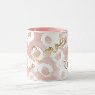 Mug Rose Blanc Gold Love XO