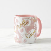 Mug Rose Blanc Gold Love XO (Devant droit)