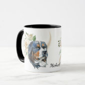 Mug Rose blanche Bouquet Bernese Mountain Dog (Devant gauche)