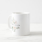 Mug Rose blanche Floral Maid of Honor (Devant gauche)