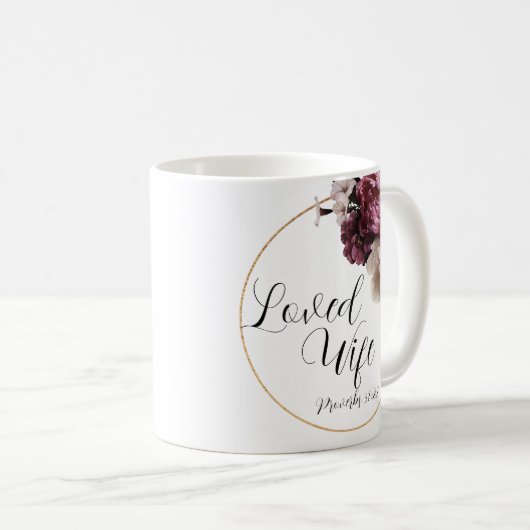 Mug Rose blanche ● Proverbes 31 ● Femme aimée ● (Devant droit)