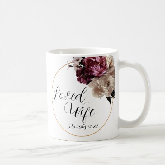 Mug Rose blanche ● Proverbes 31 ● Femme aimée ● (Droite)