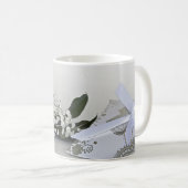 Mug Rose Blanche Romantique & Élégante Personnalisée (Devant droit)