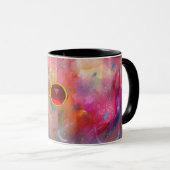 MUG ROSE BLEU ABSTRAIT AVEC ROUGE (Devant droit)