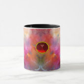 MUG ROSE BLEU ABSTRAIT AVEC ROUGE (Centre)