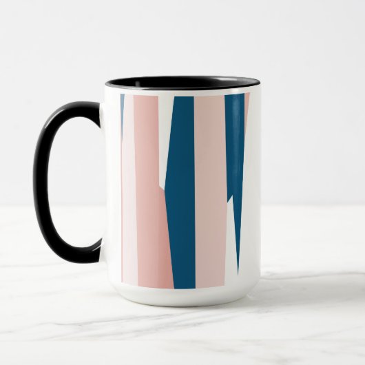 Mug Rose Bleu et Blanc Abstrait (Gauche)
