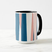 Mug Rose Bleu et Blanc Abstrait (Devant droit)